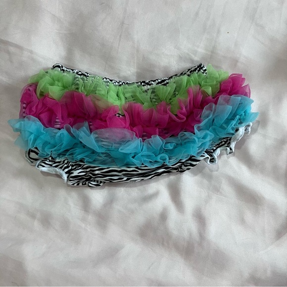 🧡2FOR$15 Boutique 2 Bloomers Zebra Rainbow&Pink Leopard Ruffle Diaper Set - Picture 3 of 7
